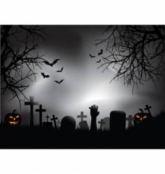 Zombie hand in graveyard vector image