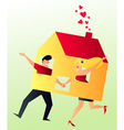 Cohabit Young Couple Sharing their New Home vector image