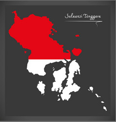 Sulawesi tenggara indonesia map with indonesian Sulawesi tenggara indonesia map with indonesian vector image