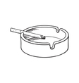 White clean and empty ceramic ashtray with a vector image