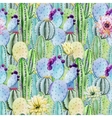 Cactus seamless patterns vector image