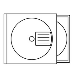 Cd box icon outline style vector image