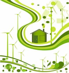 Wind farm background vector image