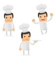 Set of funny cartoon chef vector image