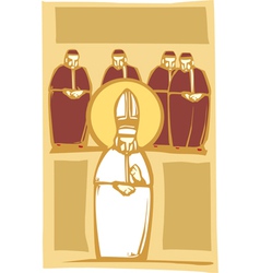 Pope and Cardinals vector image