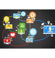 Global social network abstract scheme vector image
