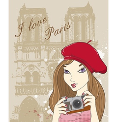 Paris girl vector image