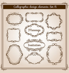 Retro floral calligraphic wicker frames Retro floral calligraphic wicker frames vector image
