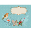 Christmas card with Robin bird vector image