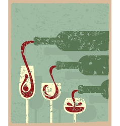 Bottles and glasses Bottles and glasses vector image
