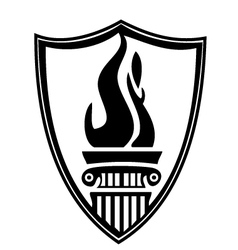 Shield column torch vector image