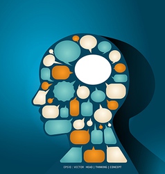Elements speech bubbles make in man think concept vector image