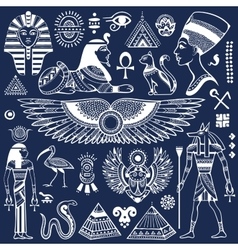 Set of isolated Egypt symbols Set of isolated Egypt symbols vector image