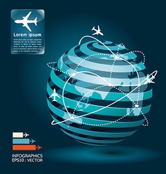 Infographic airplane network concept vector image