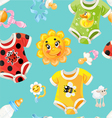 Seamless background of children clothes and toys vector image