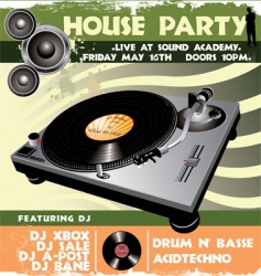 House party flyer vector image