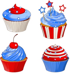 Patriotic cupcakes vector image