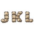 Stone Alphabet jkl vector image