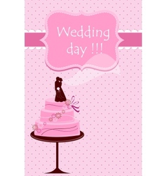 Wedding card with cake vector image