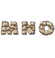 Stone Alphabet mno vector image