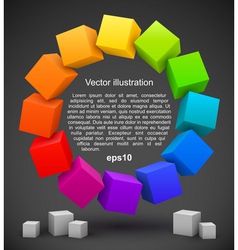 Colored cubes 3D vector image