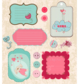 Baby scrapbook elements vector image