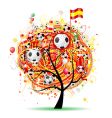 Football tree design Spanish flag vector image