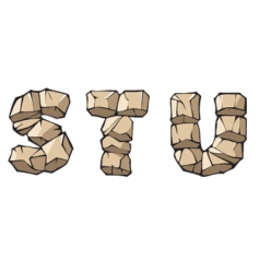 Stone alphabet stu vector image