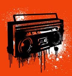Graffiti stencil boombox vector image