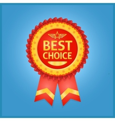 Best choice red label on blue vector image