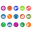 Multimedia round button icons set Multimedia round button icons set vector image