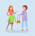 Mother and daughter are shopping vector image