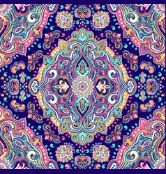 Bohemian indian mandala towel print vintage henna vector image