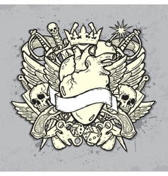 Vintage Label with Heart vector image