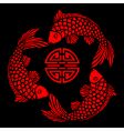 Lacquer tile with fish design vector image
