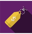 Yellow price tag flat icon vector image
