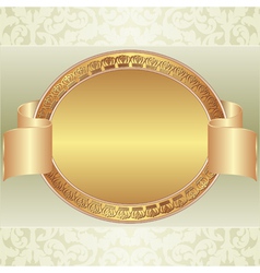 Gold oval frame vector image