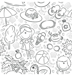 Summer seamless pattern vector image