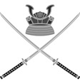 Japanese helmet and swords vector image
