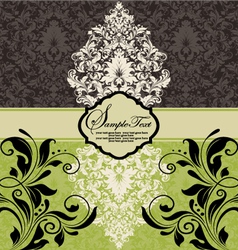 Vintage damask invitation vector image