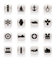 Simple marine and sea icons vector image