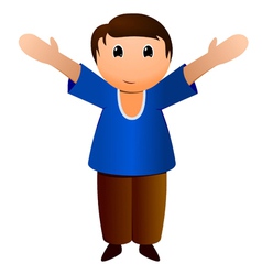Boy with open arms vector image