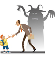 Afraid of the new teacher vector image