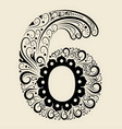 Number 6 floral decorative ornament vector image