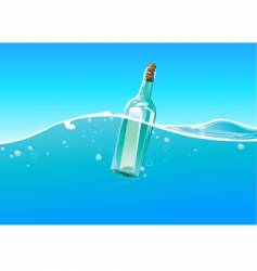 Water wave and bottle vector image