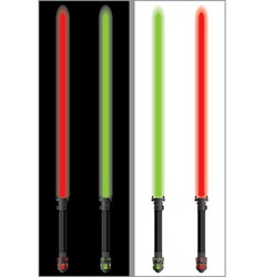 Lightsabers in mirror vector image
