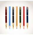 Set pens and pencils vector image
