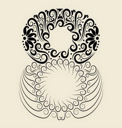 Number 8 floral decorative ornament vector image