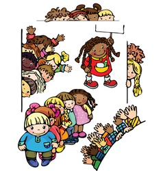 Fun kids for your design vector image