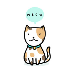 Cute kitty sitting vector image
